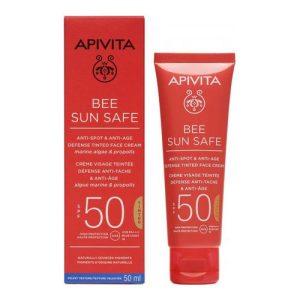 Крем Apivita Bee Sun Safe для лица солнцезащитный против пигментных пятен SPF50 с оттенком 50 мл