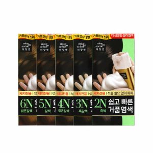 MISE EN SCENE EASY SPEEDY FOAM BUBBLE SELF HAIR COLOR NO DAMAGE DYE 2N #BLACK (40gr+40gr), Краска для волос #Черный (40гр+40гр)