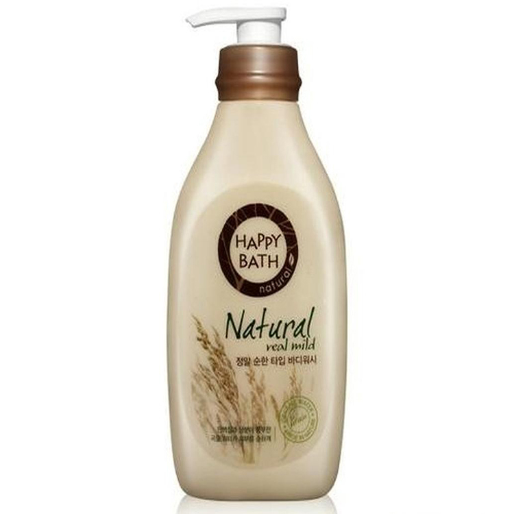 HAPPY BATH NATURAL REAL MILD RICE BODY WASH (900ml), Гель для душа с экстрактами злаков (900мл)