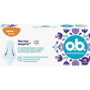o.b. ExtraDefence, Тампоны Super, 16 шт