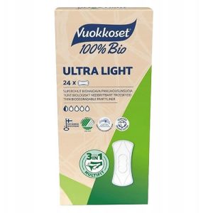Vuokkoset 100% Bio Ultra Light, Ежедневные прокладки, 24 шт