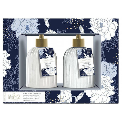 Набор, Grace Cole The Luxury Bathing Peony Peach And Raspberry (soap/400ml + h/cr/400ml)
