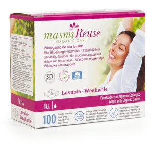 Masmi Organic Care, Прокладки для трусов с моющимися тканевыми крылышками "Лаванда"
