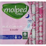 Molped, Гигиенические прокладки Ultra Night, 6 капель, 6 шт