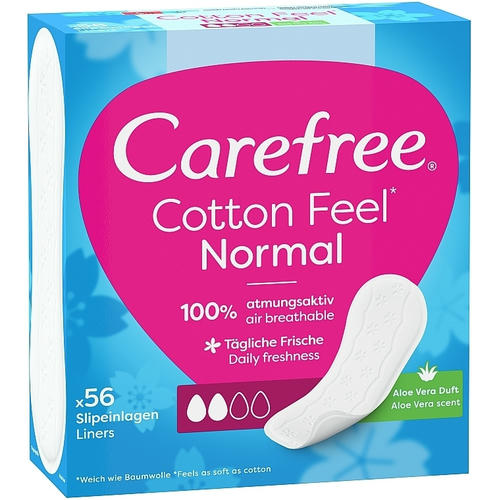 Carefree Cotton Aloe, Гигиенические ежедневные прокладки с экстрактом алоэ, 56 шт — изображение 2