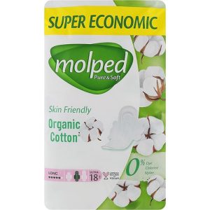 Molped, Гигиенические прокладки Pure & Soft Long, 5 капель, 18 шт.