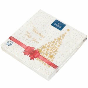 Салфетки бумажные Art Bouquet Подарок (красная лента) 20 шт 33х33 см