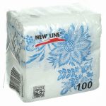 Салфетки бумажные New Line Гжель 100 шт 24х24 см в ассортименте