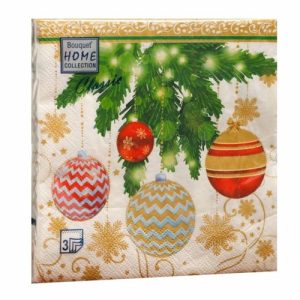 Салфетки Home Collection Classic Елочные украшения-2 20 шт 3 слоя 33х33 см