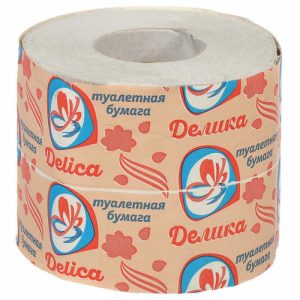 Туалетная бумага Delika Эко 1 слой 10.5 м с втулкой серая