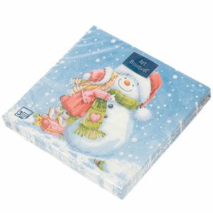 Салфетки бумажные Art Bouquet Девочка и снеговик 20 шт 33х33 см