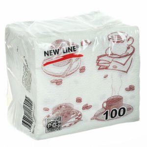 Салфетки бумажные New Line Чашка кофе 100 шт 24х24 см в ассортименте
