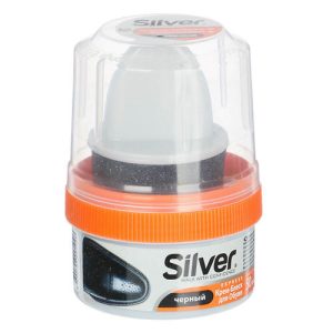 Крем-блеск для обуви SILVER черный, 50мл