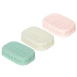 Мыльница вязаная, полипропилен, 3,5х9,5х13,5 см, 3 цвета