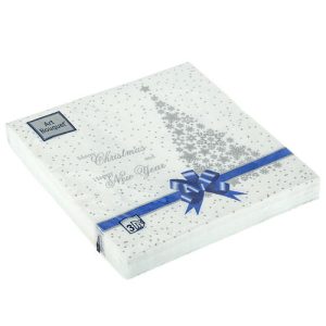 Салфетки Art Bouquet 33*33, 3хсл, 20л. "Подарок синяя лента NEW"