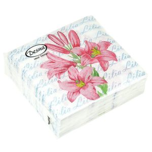 Салфетки 24*24 1сл 40шт Desna Design "Лилии"