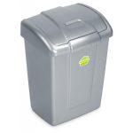 Ведро для мусора с плавающей крышкой пластмассовое "Форте" 9л, 25х20х33см, серебро