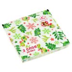 Салфетки бумажные 33х33см "Лилия", 2-х слойные, 20 штук в упаковке, Зимняя ягода