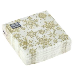 Салф. Art Bouquet 20х20 2 слоя 30л "Золотые снежинки"
