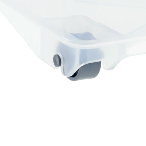 Контейнер хозяйственный для хранения пластмассовый 23л, 38х38х26см, на колесах, с ручкой — изображение 2