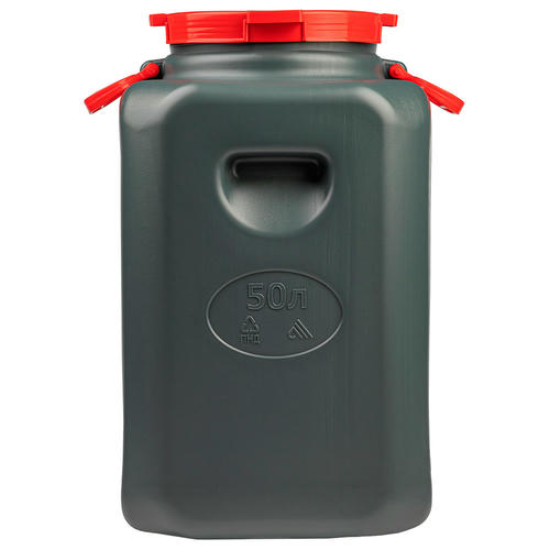 Канистра-бочка п/э 50,0л "Эконом" 32х32х55см, навес/руч горл 21,5см, микс — изображение 2