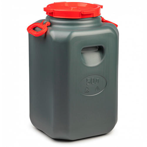Канистра-бочка п/э 50,0л "Эконом" 32х32х55см, навес/руч горл 21,5см, микс