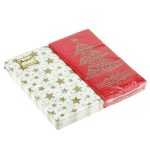 Салфетки 33х33, 2 слоя, 20л, Bouquet Original de Luxe, "Золотая ель MIX с красным"