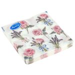 Салфетки бумажные 33х33см "Лилия", 2-х слойные, 20 штук в упаковке, "Очарование"