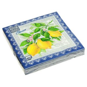 Салфетки 33*33, 3сл, 20шт Bouquet Home Collection Classic "Лимон"