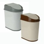 Ведро для мусора с плавающей крышкой пластмассовое 8л, 19х25х33см, мраморный