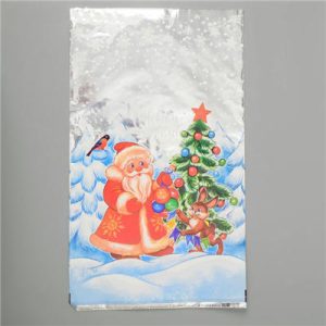 Пакет для конфет Дед Мороз заяц 30х50см