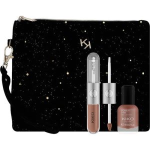 Kiko Milano Holiday Wonderlights Forever Together Makeup Gift Set 01 (lipstick/2x3ml + nail/polish/11ml + bag), Набор