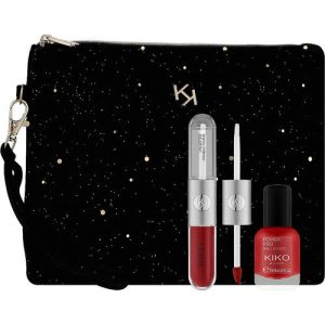 Kiko Milano Holiday Wonderlights Forever Together Makeup Gift Set 03 (lipstick/2x3ml + nail/polish/11ml + bag), Набор