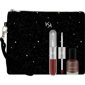 Kiko Milano Holiday Wonderlights Forever Together Makeup Gift Set 02 (lipstick/2x3ml + nail/polish/11ml + bag), Набор