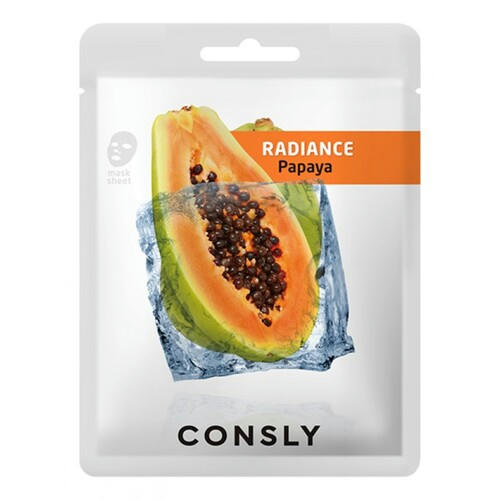 Consly Маска тканевая с экстрактом папайи - Papaya radiance mask pack, 5шт*20мл — изображение 2