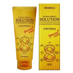Deoproce Пенка для умывания с золотом и травами - Natural perfect solution cleansing foam gold, 170г