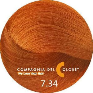 COMPAGNIA DEL COLORE, Стойкая низкоаммиачная краска для волос 7.34, 100 мл