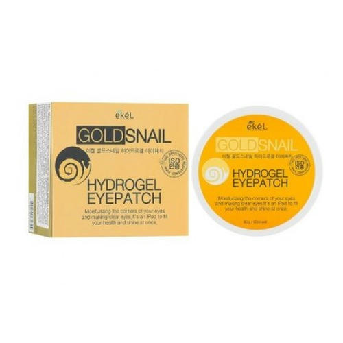 EKEL, Гидрогелевые патчи под глаза с муцином улитки и золотом Hydrogel Eye Patch Gold Snail, 60 шт/уп