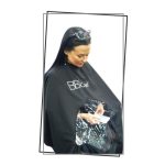 BB ONE, Пеньюар с лого, чёрный, с прозрачным окошком, 160х140 см