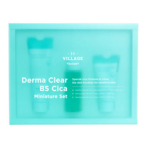VILLAGE 11 FACTORY, Набор миниатюр: Пенка, тонер, крем-гель Derma Clear B5 Cica Miniature Set, 50/50/30 мл