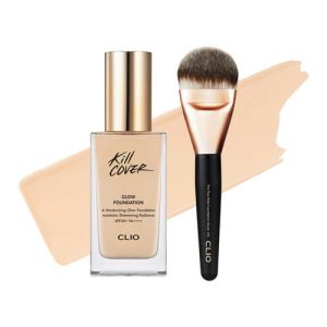 CLIO Тональная основа с кистью Kill Cover Glow Foundation Special Set 3.5 VANILLA