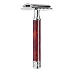 Т-образная бритва MUEHLE TRADITIONAL, смола черепахового цвета, closed comb