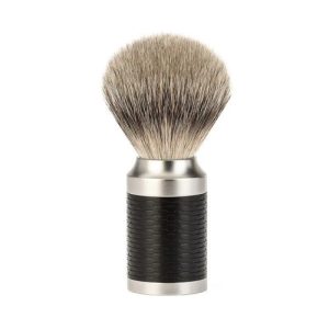 Помазок MUEHLE ROCCA, барсучий ворс высшей категории Silvertip, сталь, черный акцент