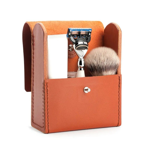 Дорожный чехол MUEHLE, коричневая кожа, без предметов — изображение 4