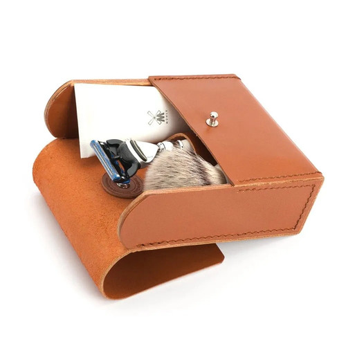 Дорожный чехол MUEHLE, коричневая кожа, без предметов — изображение 3