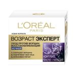 Ночной восстанавливающий крем L`Oreal Paris Возраст Эксперт против морщин для лица 55+ 50мл