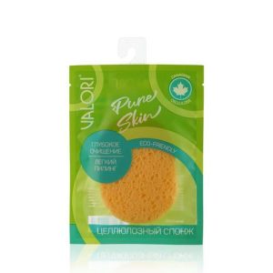 Целлюлозный спонж для умывания лица Valori Pure skin "Глубокое очищение", большой