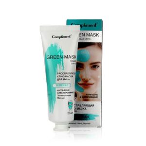 Крио - маска для лица Compliment Green Mask расслабляющая "анти-акне и матирование" зеленая 80мл