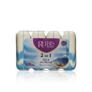Мыло туалетное Rubis "Milk & Sea Mineral" 4*90г