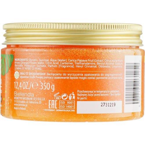 Bielenda Exotic Paradise Regenerating Body Scrub Papaja - Сахарный скраб для тела восстанавливающий "Папайя", 350 г. — изображение 3